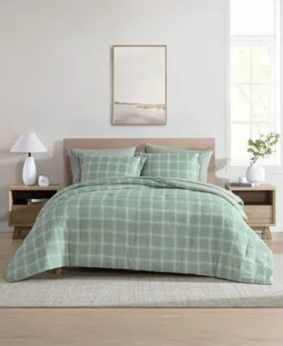 Swift Home Grid Plaid Reversible Comforter Set In Green