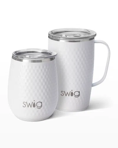 Swig Life Golf Partee Am+pm Mug & Wine Cup Set In White