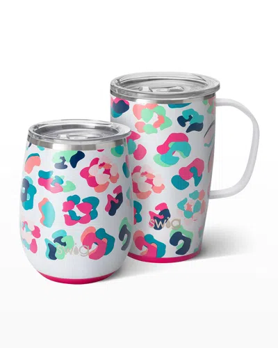 Swig Life Party Animal Am+pm Mug & Wine Cup Set In Multi