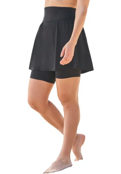 Swim 365 360° Powermesh High-waist Swim Skirt With Tummy Control In Black