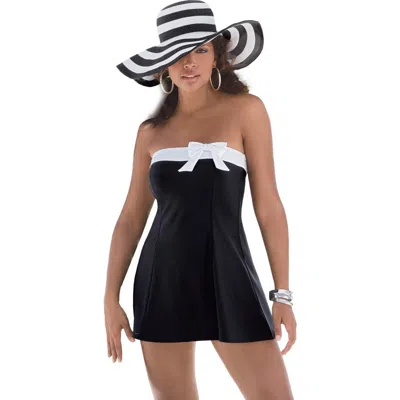 Swim 365 Bandeau Swimdress In Black