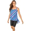 Swim 365 Blouson Tankini Top With Adjustable Straps In Multi