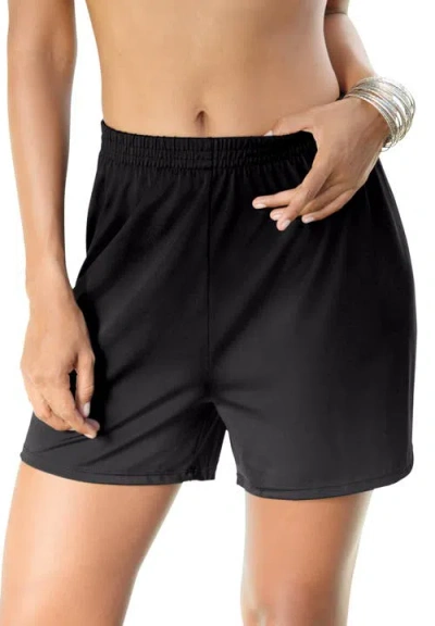 Swim 365 Boxer Swim Short With Built-in Tummy Control Brief In Black
