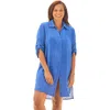 Swim 365 Button-front Swim Cover Up In Blue