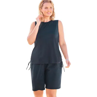 Swim 365 Chlorine Resistant Swim Tank Coverup With Side Ties In Blue