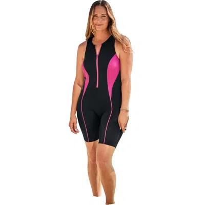 Swim 365 Chlorine-resistant Unitard Romper In Black