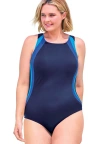 Swim 365 Colorblock One-piece Swimsuit With Shelf Bra In Blue