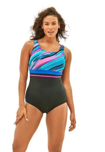 Swim 365 Empire-waist Swimsuit With Molded Bra In Multi