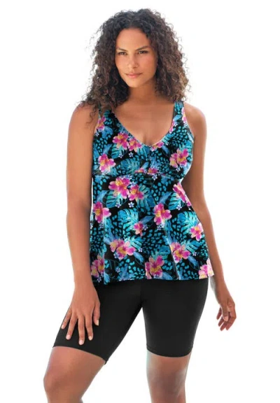 Swim 365 Flowy Tankini Top In Multi