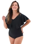 Swim 365 Flutter-sleeve One-piece In Black
