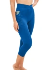 Swim 365 High-waist Swim Capri With Mesh Pockets In Blue