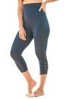 Swim 365 High-waisted Swim Capri With Lattice Detail In Blue