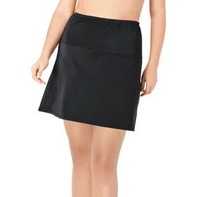 Swim 365 High-waisted Swim Skirt With Built-in Tummy Control Brief In Black
