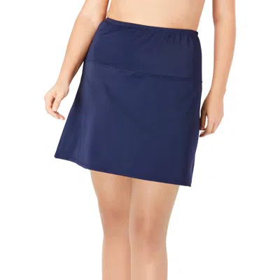 Swim 365 High-waisted Swim Skirt With Built-in Tummy Control Brief In Blue