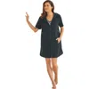 Swim 365 Hooded Terry Swim Cover Up In Black