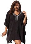 Swim 365 Jeweled Caftan In Black