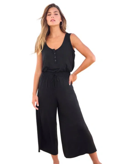 Swim 365 Jumpsuit Cover-up In Black
