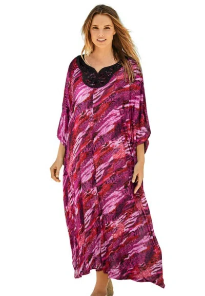 Swim 365 Long Embellished Cover Up In Pink