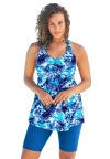 Swim 365 Longer Length Braided Tankini Top In Blue