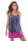 Swim 365 Longer-length Mesh Tankini Top In Blue