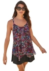 Swim 365 Longer-length Mesh Tankini Top In Multi