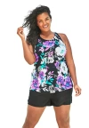 Swim 365 Longer-length Racerback Tankini Top In Black