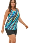 Swim 365 Longer-length Racerback Tankini Top In Multi
