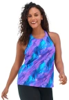 Swim 365 Longer-length Racerback Tankini Top In Multi