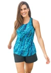 Swim 365 Longer-length Racerback Tankini Top In Multi