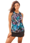 Swim 365 Longer-length Racerback Tankini Top In Multi