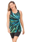 Swim 365 Longer-length Racerback Tankini Top In Multi