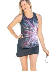 Swim 365 Longer-length Racerback Tankini Top In Multi