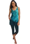 Swim 365 Longer-length Scoop Neck Tankini Top In Green
