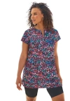 Swim 365 Longer Length Short-sleeve Swim Tunic In Multi