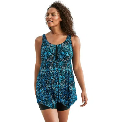 Swim 365 Longer-length Tankini Top In Blue