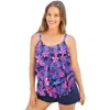 Swim 365 Longer-length Tiered-ruffle Tankini Top In Blue