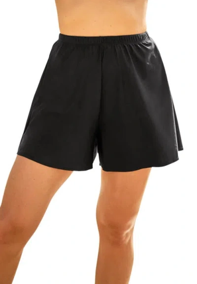 Swim 365 Loose Swim Short With Built-in Tummy Control Brief In Black