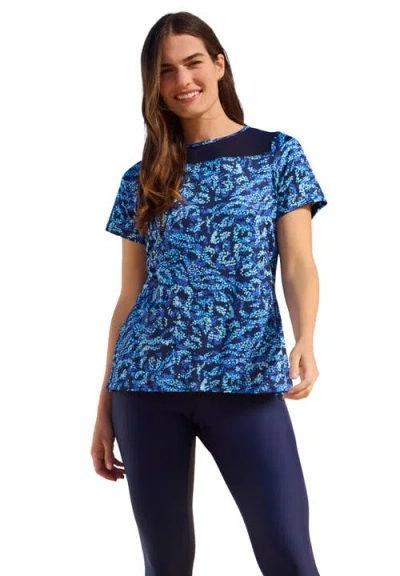 Swim 365 Mesh Yoke Swim Tee In Multi
