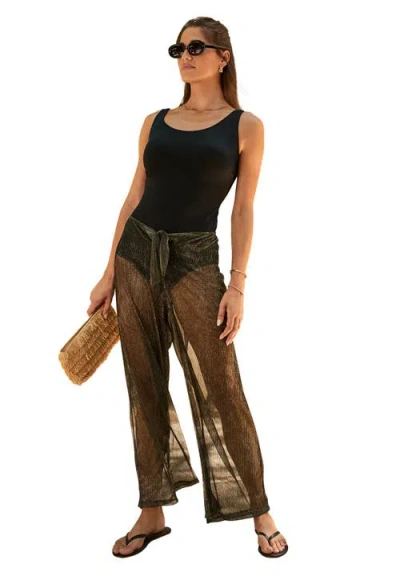 Swim 365 Metallic Crinkle Cover-up Pants In Multi