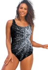 Swim 365 One-piece Tank Swimsuit With Adjustable Straps In Black