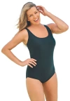 Swim 365 One-piece Tank Swimsuit With Adjustable Straps In Green