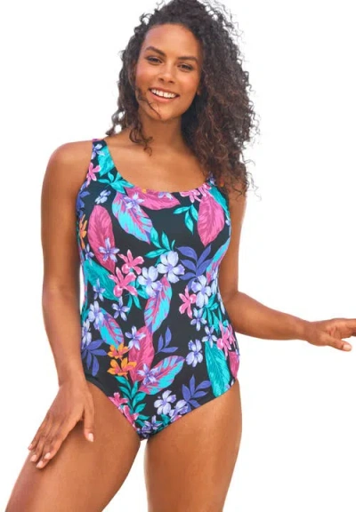 Swim 365 One-piece Tank Swimsuit With Adjustable Straps In Multi