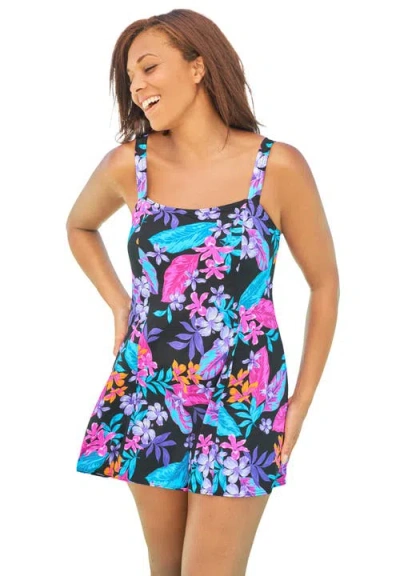 Swim 365 Princess-seam Swim Dress In Black