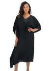 Swim 365 Ruched Caftan Cover Up In Black