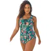Swim 365 Sarong-front Swimsuit In Green