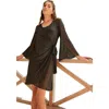 Swim 365 Sheer Wrap Cover-up In Brown
