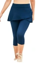 Swim 365 Skirted Swim Capri Pant In Blue
