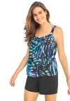 Swim 365 Tank Overlay Swim Romper In Multi
