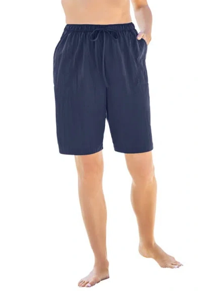 Swim 365 Taslon® Cover Up Board Shorts With Built-in Brief In Blue