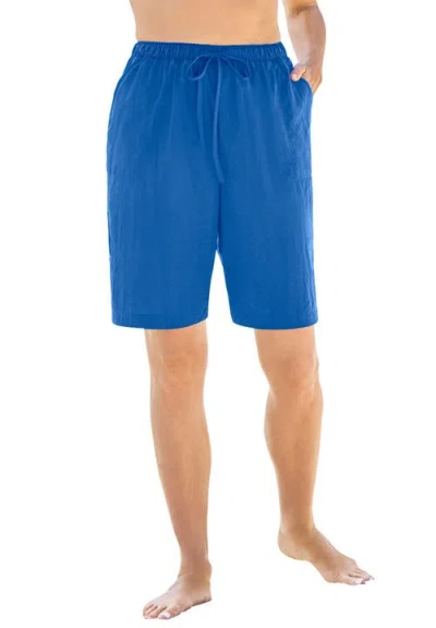 Swim 365 Taslon® Cover Up Board Shorts With Built-in Brief In Blue
